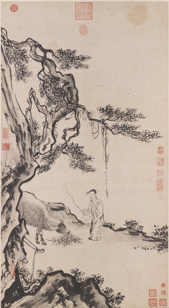 明 周臣《宁戚饭牛图》 台北故宫博物院藏
