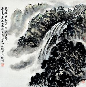 陈明纲《夕阳苍翠忽成岚》.jpg