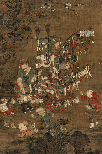 苏汉臣，货郎图轴，宋代，绢本设色，159.2×97cm.jpg
