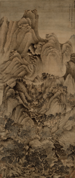 王蒙《夏山高隐图轴》，绢本设色，149×63.5cm，元代，故宫博物院.png