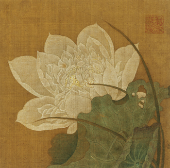 吴炳《渌池擢素图》，绢本设色，26×25cm，宋代.png