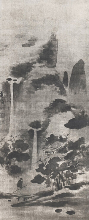 图三 唐泰《山水图轴》摘自《李初梨珍藏书画选》图二七