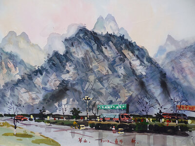 华山雄姿（尺寸39x54cm）2017年.jpg