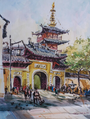 苏州·寒山寺（尺寸39x54cm）2018年.jpg