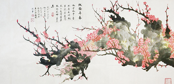 《傲梅弄春》138x69cm2021年.jpg