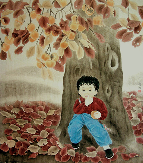 《柿子红了》120cmx80cm (2008年).jpg